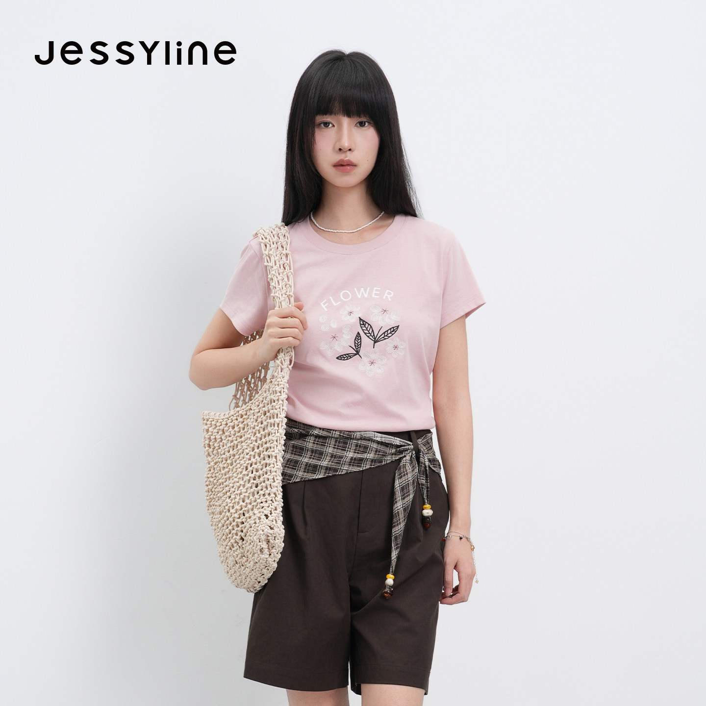 jessyline2026夏季专柜新款 杰茜莱减龄百搭短袖T恤女 623101265