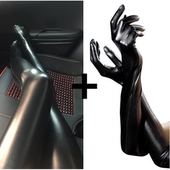 新春年会舞蹈夜店女王高弹力涂胶性感黑色漆皮袜子手套女式 长筒袜