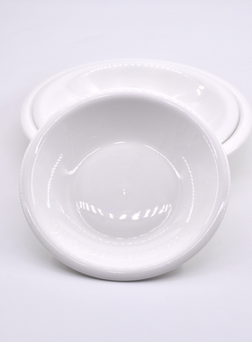 纯白色陶瓷盘子微波炉可用商用餐饮酒店饭店装菜圆形碟子反口冷热