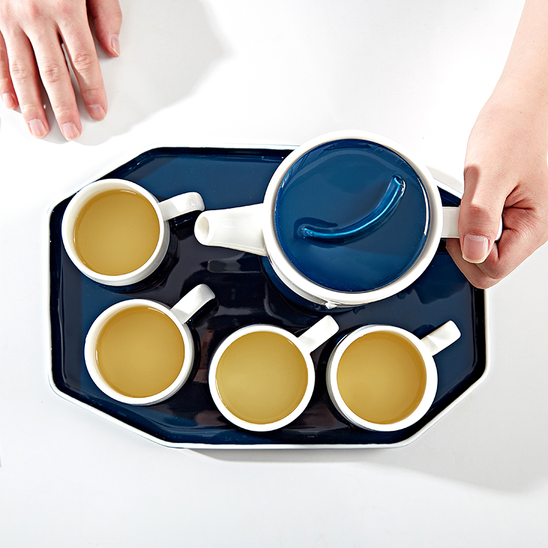 ins风陶瓷高颜值带托盘冷水壶