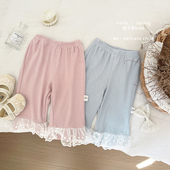 婴儿百搭打底裤 女童直筒裤 洋气女宝宝蕾丝休闲阔腿裤 新款 子 春秋装