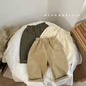 ins韩版 子 外出服婴幼儿百搭休闲拼接裤 2026春秋款 男童女宝宝长裤