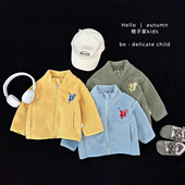 男童春秋季 百搭立领外套婴幼儿衣服 洋气摇粒绒拉链上衣女宝宝韩版