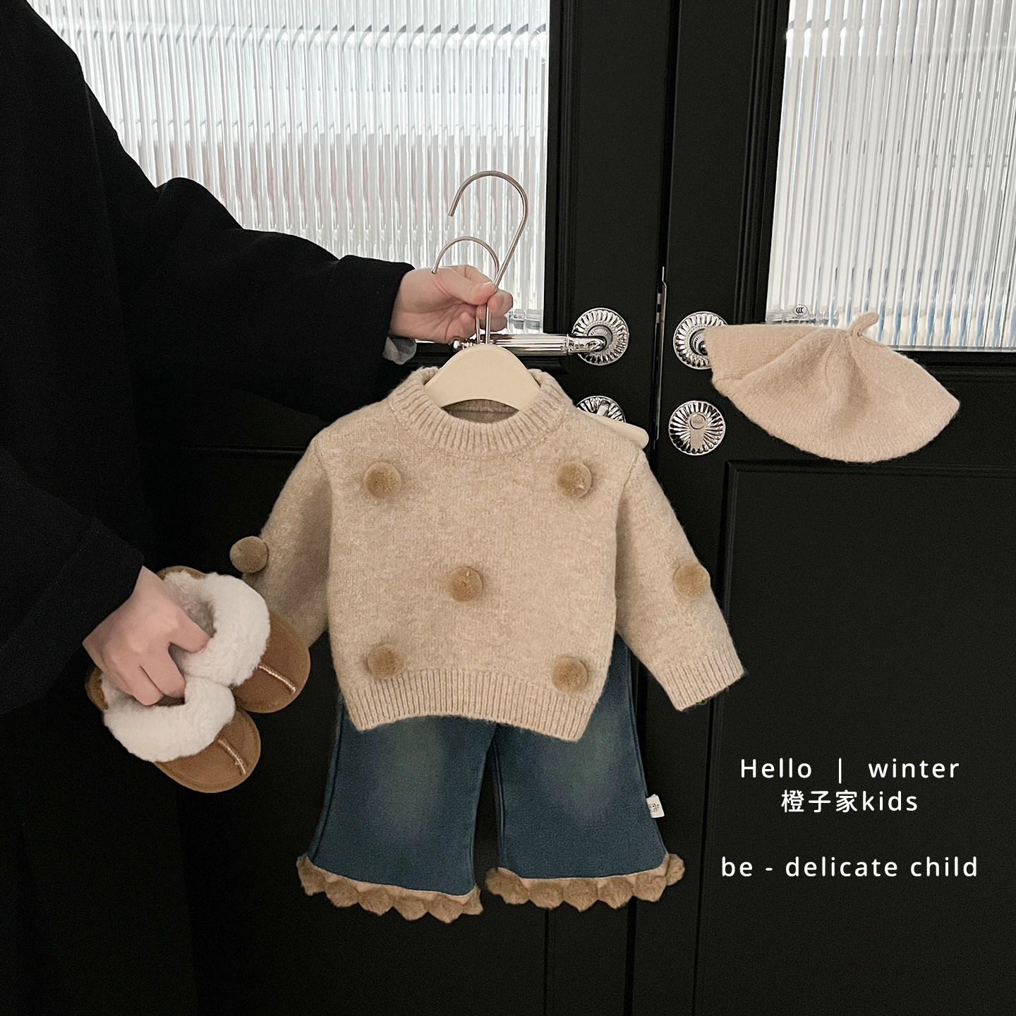 女宝宝冬款韩版时尚套头毛衣女童洋气加厚保暖针织衫婴儿百搭上衣