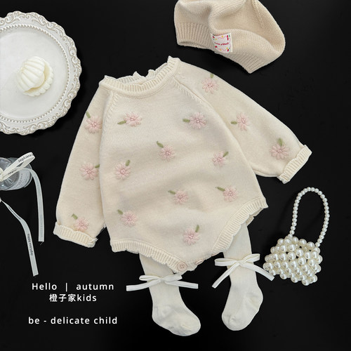 女童春秋季百搭连体衣外出爬服