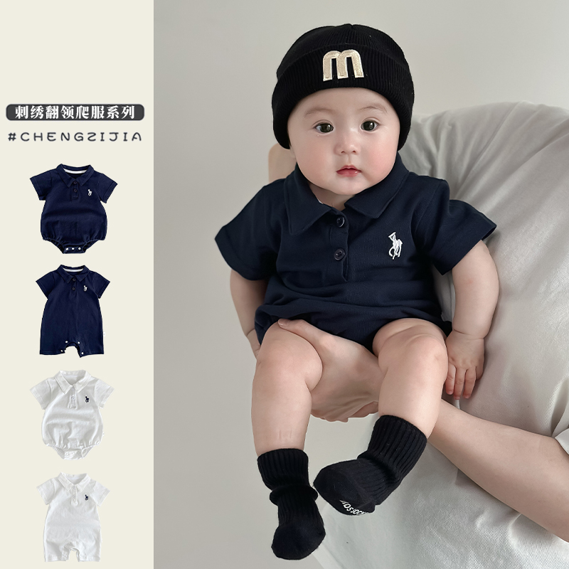 夏季连体衣polo衫哈衣宝宝爬服