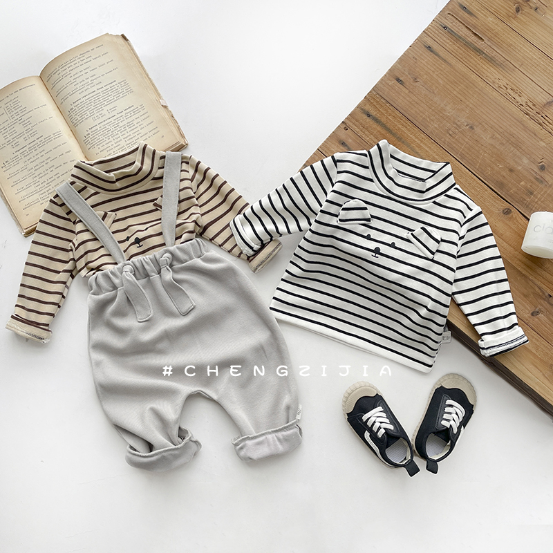 条纹混纺套装韩版春秋季两件套