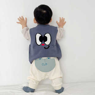 套装 男童春秋季 女宝宝大PP长裤 打底衫 针织马甲背心婴幼儿百搭长袖