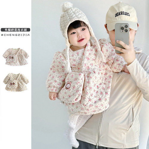 碎花裙子连衣裙可爱女童冬季