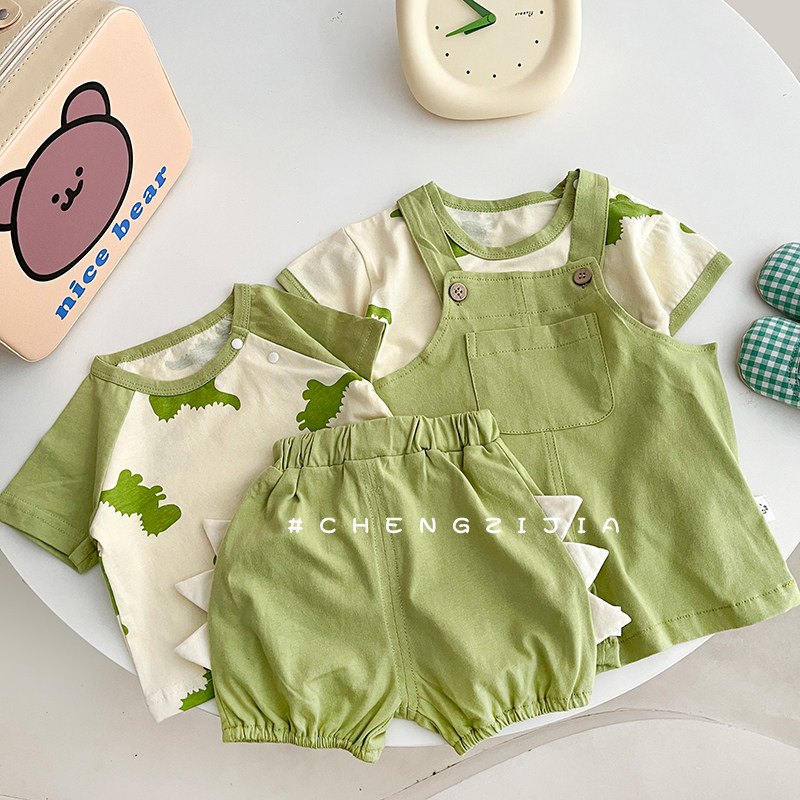 婴儿衣服夏季薄款短袖短裤套装可爱卡通衣服男女宝宝套装外出服潮,童装/婴儿装/亲子装,套装,淘宝优惠券,粉丝福利购,淘宝优惠卷