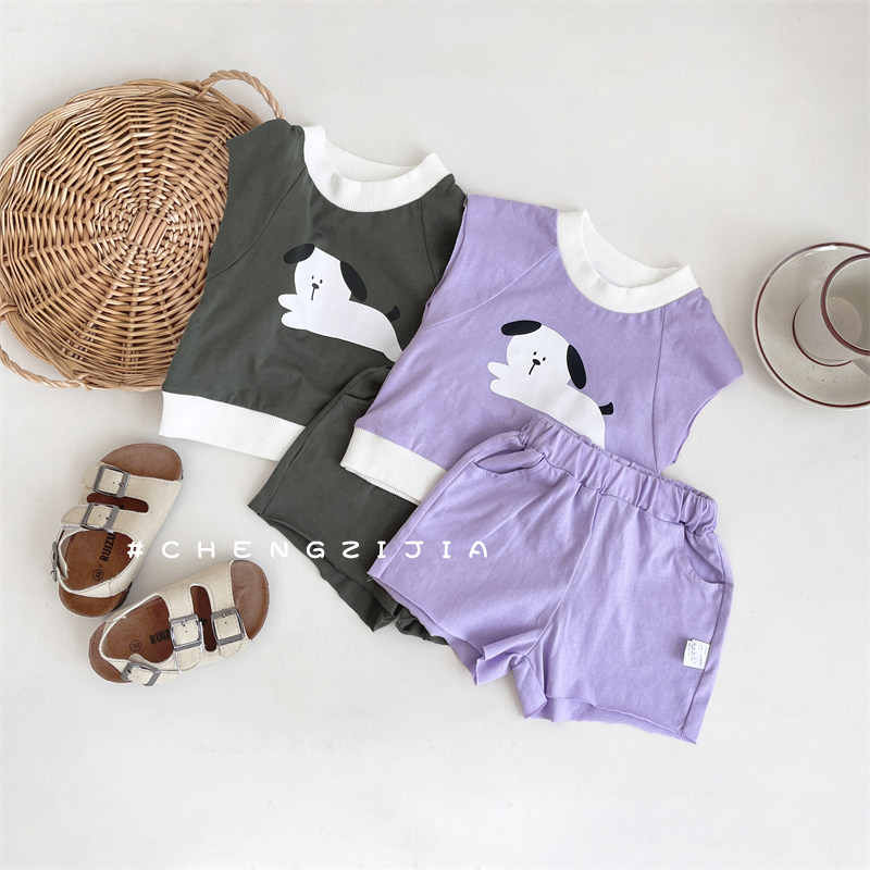 夏款婴童韩版可爱宝宝无袖上衣短裤两件套男婴儿卡通薄款休闲套装,童装/婴儿装/亲子装,套装,淘宝优惠券,粉丝福利购,淘宝优惠卷