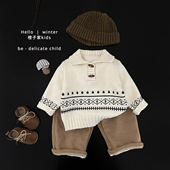 百搭毛衣婴幼儿加厚保暖上衣 男童韩版 男宝宝秋冬装 洋气圆领针织衫