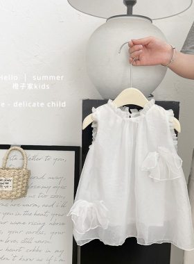 女宝宝夏季薄款连衣裙婴儿韩系洋气背心裙女童生日礼服甜美公主裙