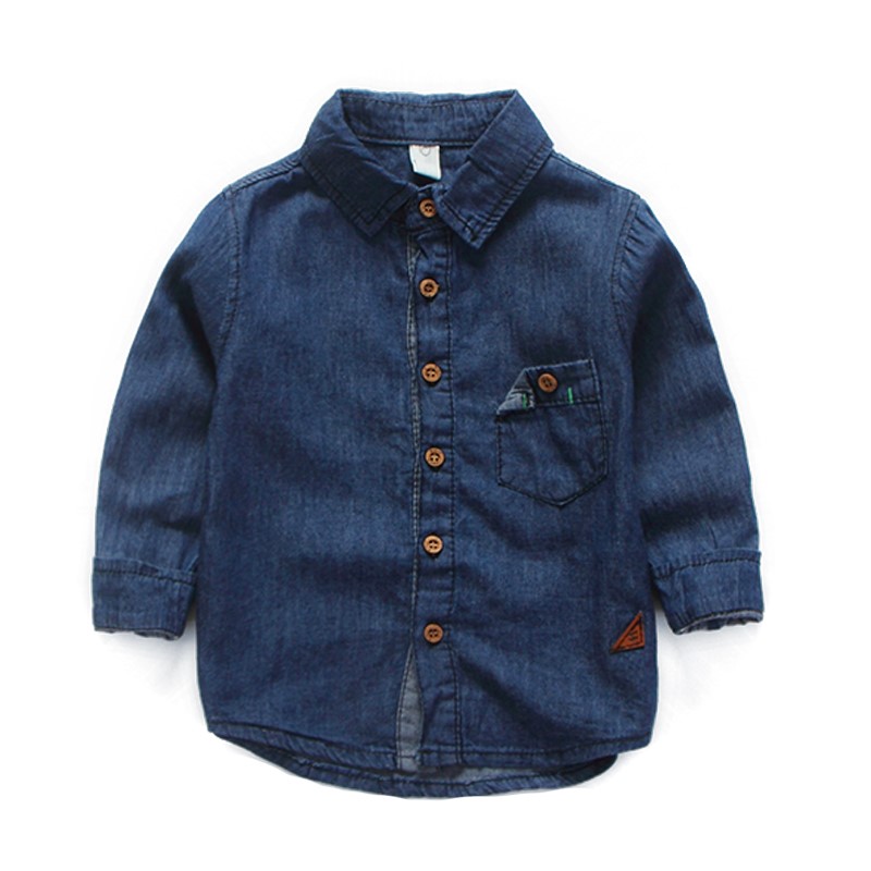 Chemise enfant à manche longue en toile - Ref 2082876 Image 1