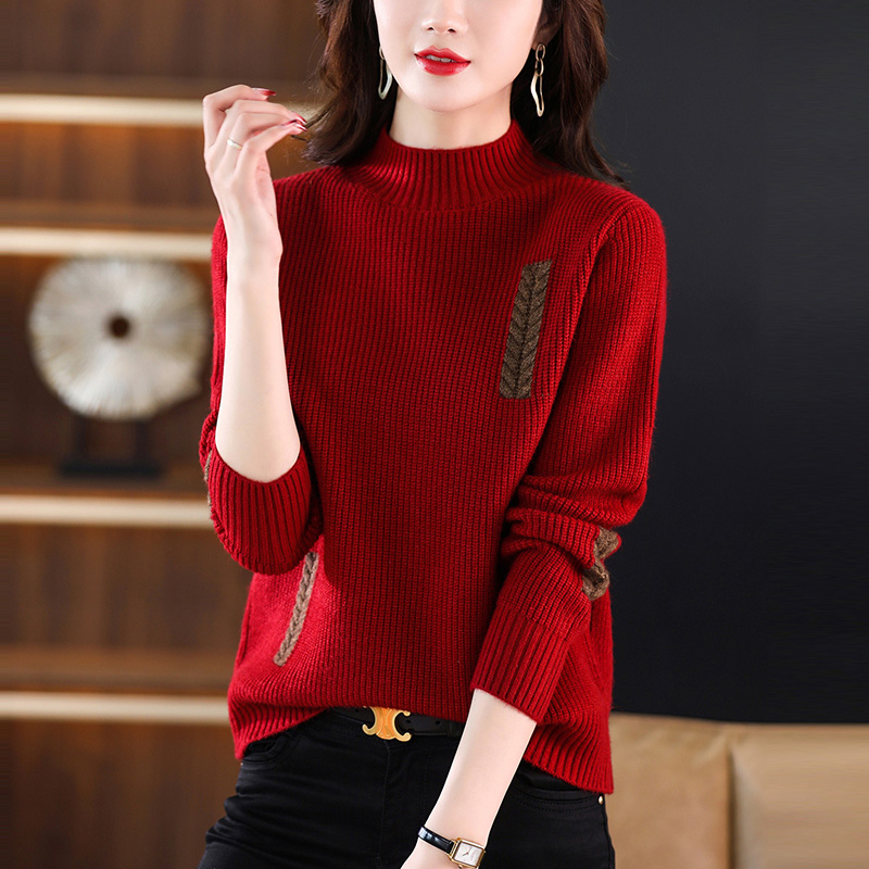 2025新款半高领套头毛衣