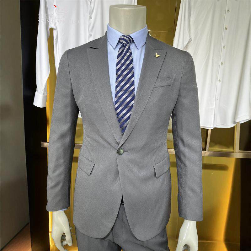 报喜鸟【轻正装】灰色商务休闲修身男士款秋冬外套单件西服西装