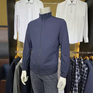 报喜鸟弹力藏青简约绅士立领秋男时尚商务休闲专柜夹克衫外套