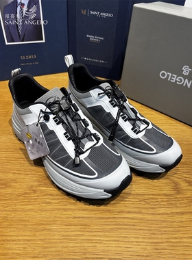 报喜鸟防滑黑色青年系带运动休闲秋季男士运动鞋鞋子SAINTANGELO