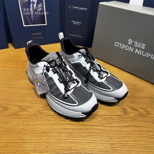 报喜鸟防滑黑色青年系带运动休闲秋季男士运动鞋鞋子SAINTANGELO