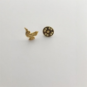 报喜鸟镀金胸针西服装 饰标志专柜正品 男西服可取针扣鸟标LOGO