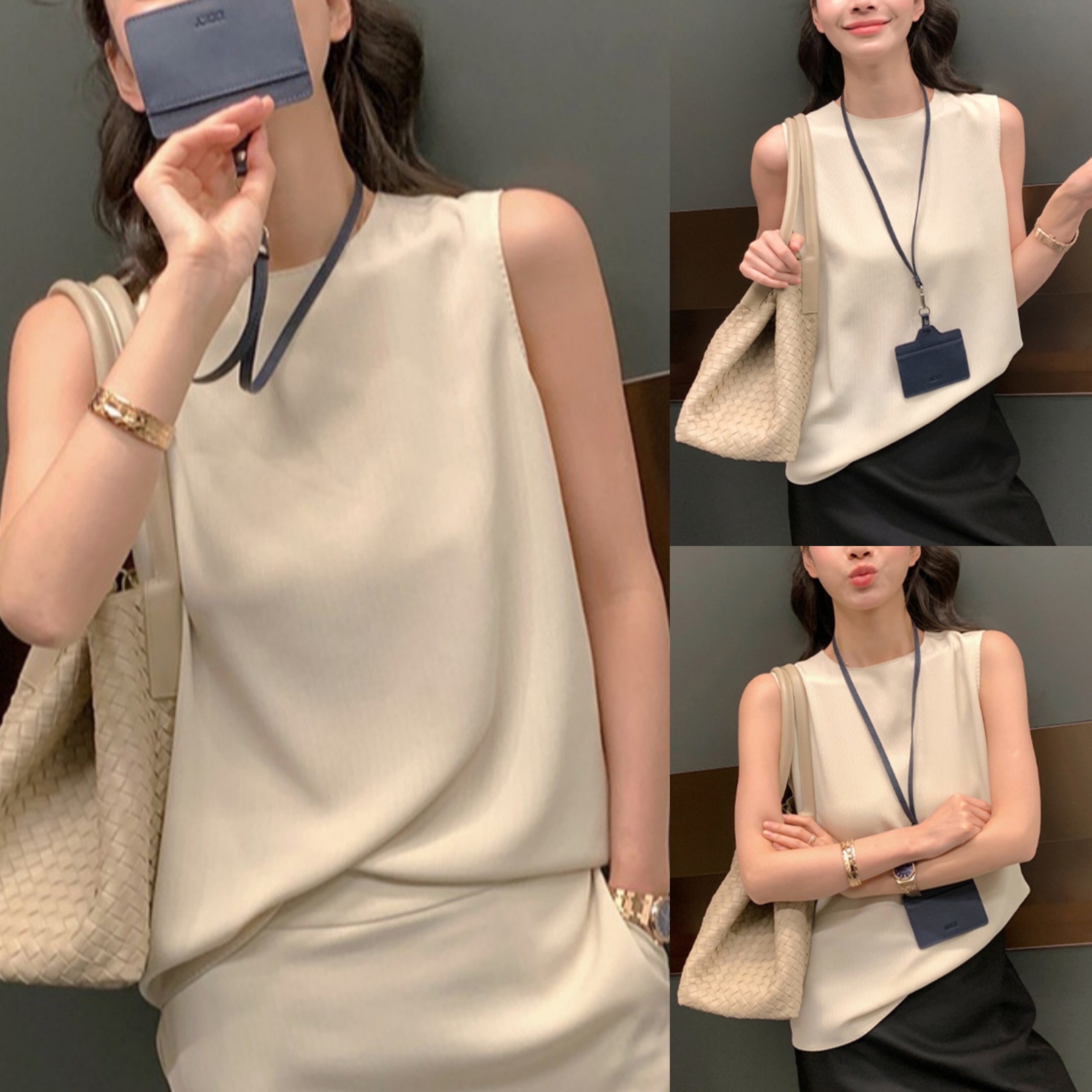 夏季新款2025年圆领无袖背心T桖女高级感气质小个子韩式穿搭上衣