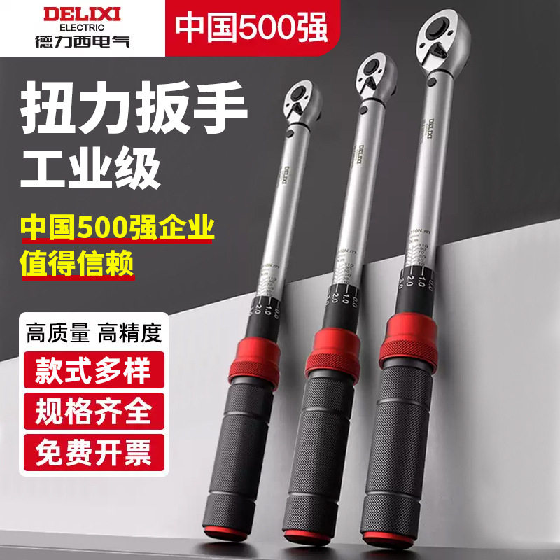 德力西电气高精度扭矩扳手预置式双向棘轮72齿可调节公斤扭力