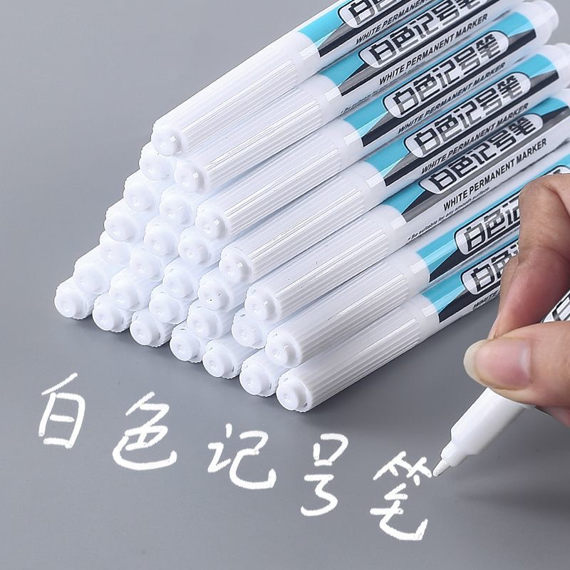 亚马克白色记号笔油性笔木工笔标记表画线笔速干防水不掉色箱头笔