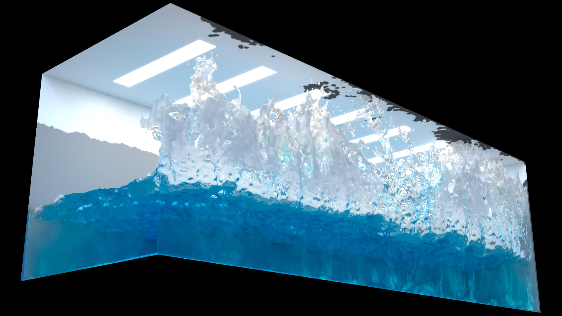 户外直角裸眼3d海浪仰视沉浸式led显示屏抖音网红视频素材