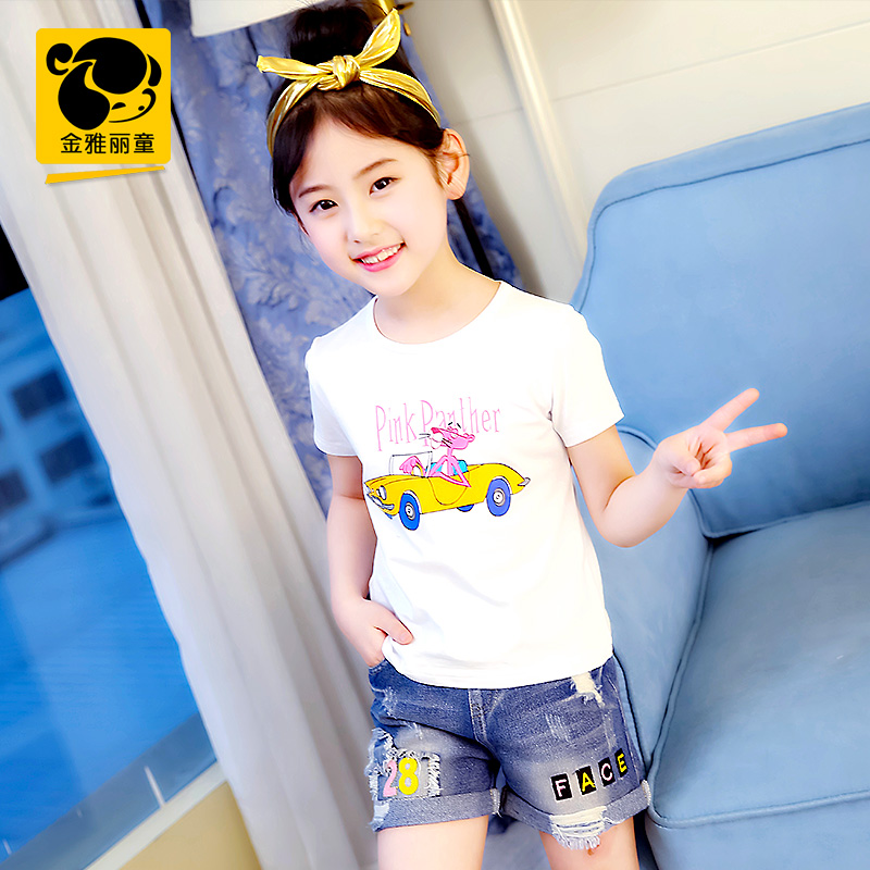 香港靓妞儿童装旗舰店青蛙王子女童2018夏款卡姿果果新款短袖T恤