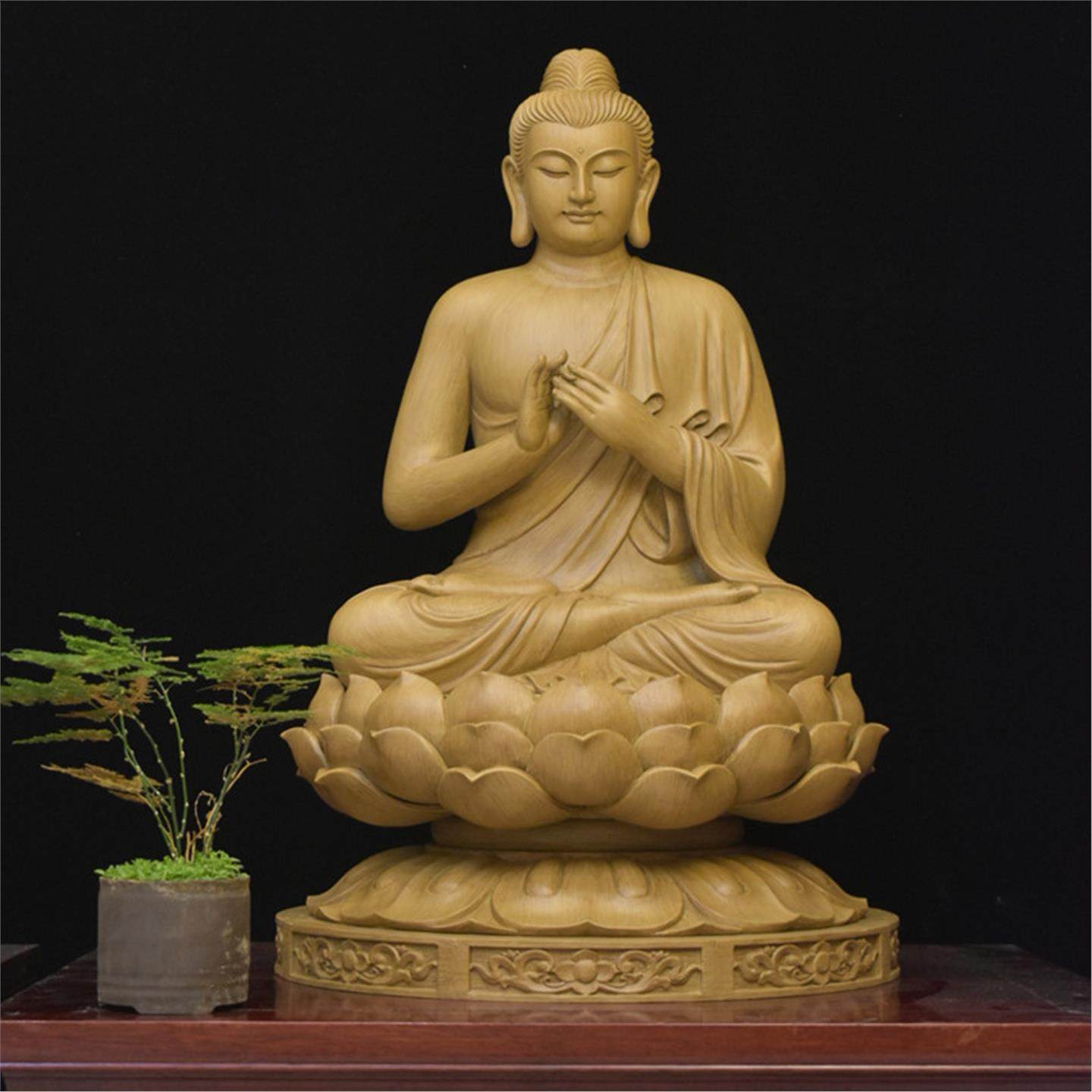 木雕南无金钢海音如来寺庙供奉工艺品摆件阿弥陀佛释迦牟尼佛