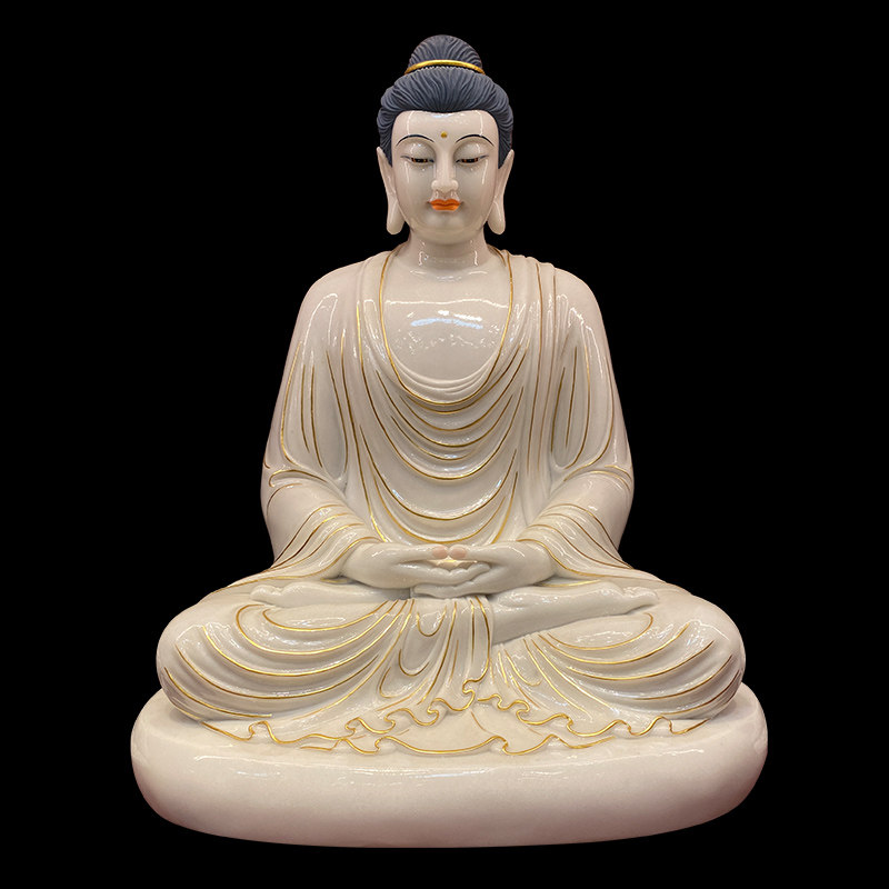 玉佛祖一佛二弟子佛像释迦牟尼佛