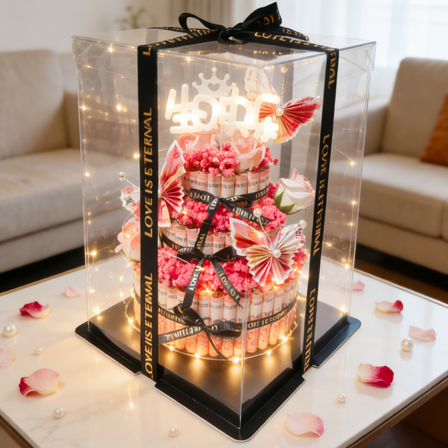 情人节有钱花蛋糕DIY材料包520求婚表白送女友男友闺蜜生日礼物