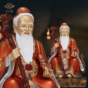 东来紫黄铜月老星君月下老人祝福姻缘红绳牵线供奉神像家用摆件