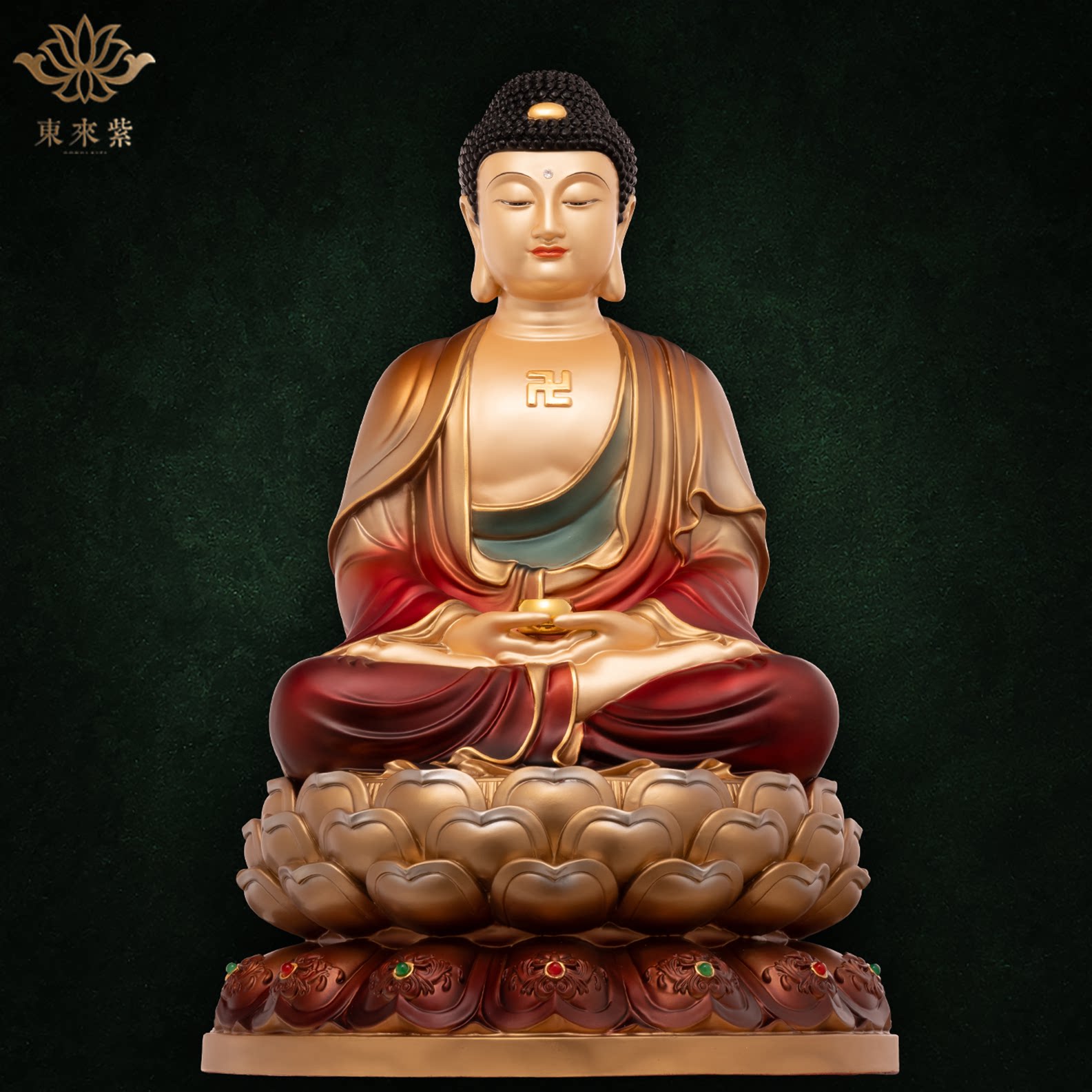 释迦摩尼神像三宝佛像如来佛祖阿弥陀佛药师佛娑婆三圣东来紫铜像