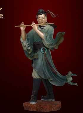 东来紫黄铜八仙过海佛像吕洞宾神像曹国舅铁拐李保平安摆件