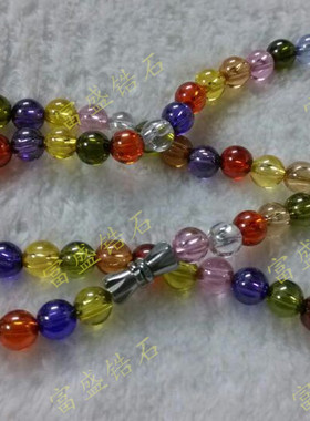 人造锆石七彩项链