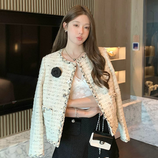 小香风外套女贵气千金风名媛穿搭名媛风小香风格短款大小姐小外套