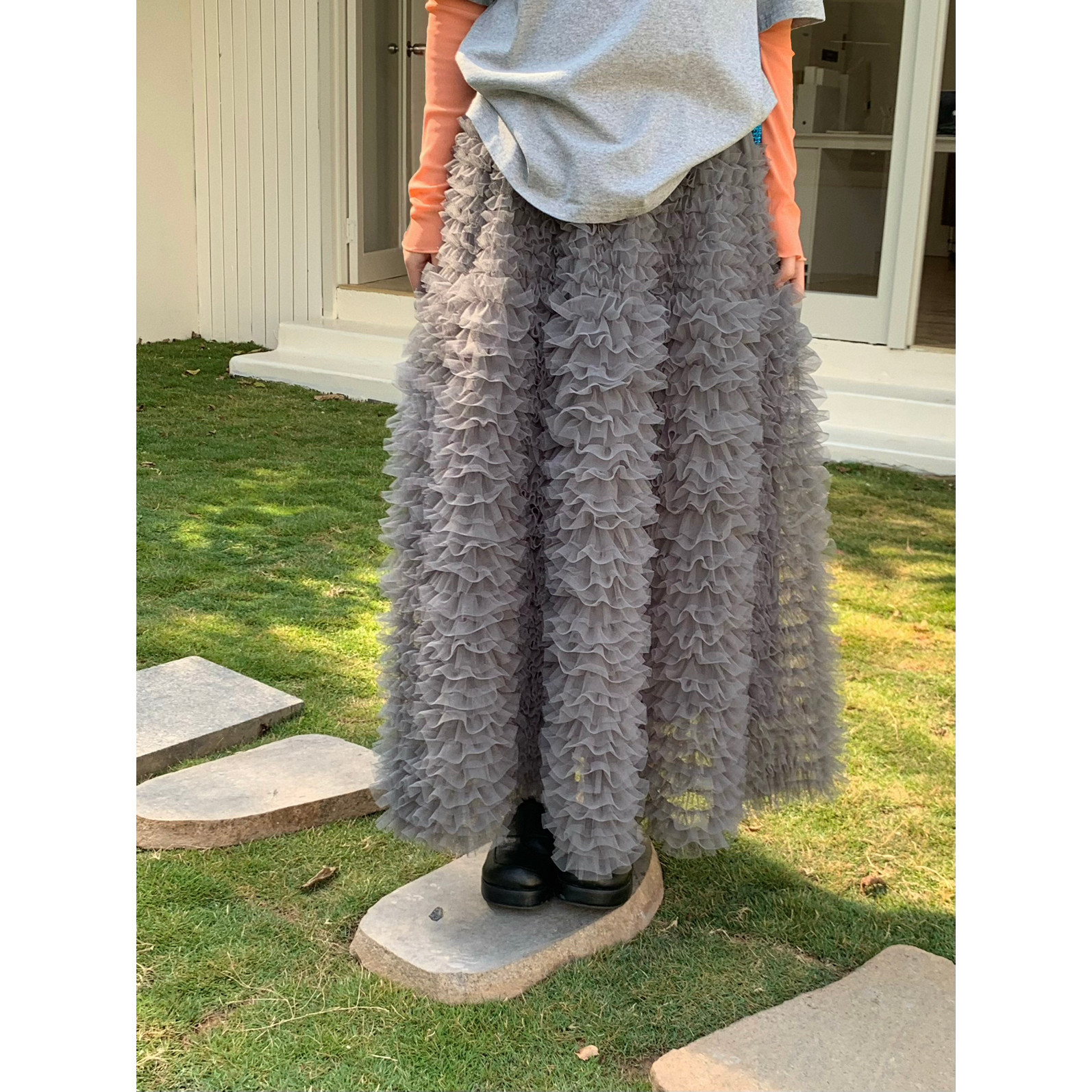 Flower & April-甜美松紧腰蓬蓬A字半身裙半身裙(26年早春)170017,女装/女士精品,半身裙,淘宝优惠券,粉丝福利购,淘宝优惠卷