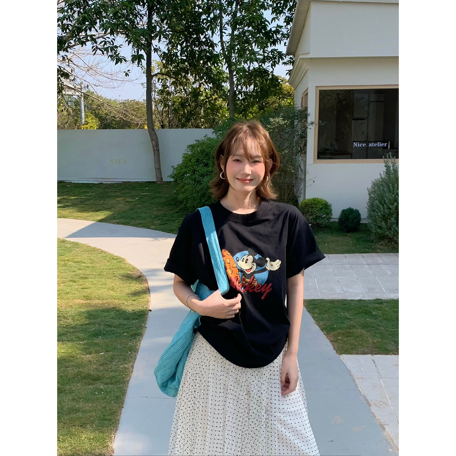 Flower & April-印花休闲百搭宽松棉圆领短袖T恤(26年早春)170069,女装/女士精品,T恤,淘宝优惠券,粉丝福利购,淘宝优惠卷