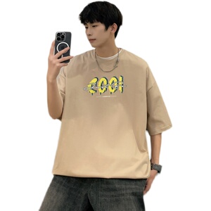 潮流男士宽松半袖T恤夏季新品ins港风大码短袖XZ405-1-T20-P25图片