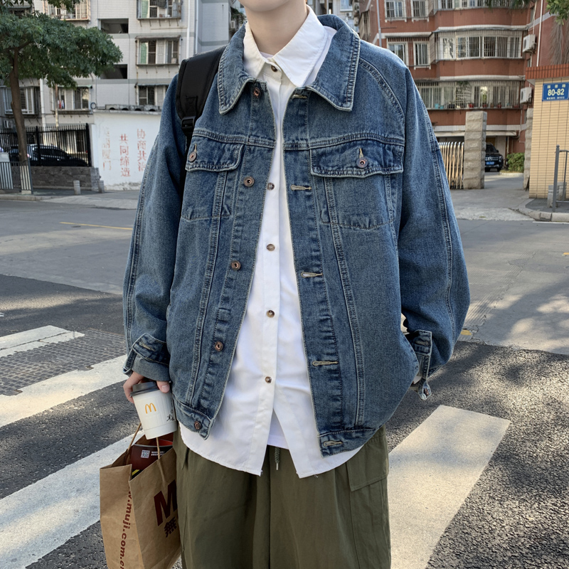 2023秋季男港风牛仔衣休闲长袖牛仔褂外套XZ405-1-JK21-P85，男装夹克，星座405-1