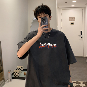潮流夏季男士宽松大码短袖T恤XZ405-1-T15-P25图片