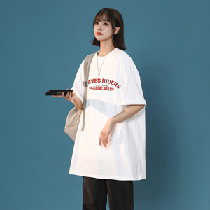 女装类目夏女士t恤上衣宽松大码半袖纯棉XZ405-1-T13-P25图片
