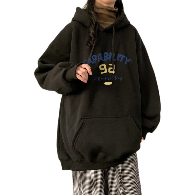 中性风秋冬420克男士大码连帽宽松卫衣外XZ405-1-WY01-P55-加绒65,男装卫衣,星座405-1