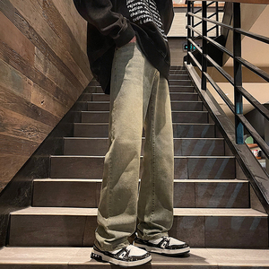 美式高街弹力直筒男牛仔长裤XZ405-1-K15-P60控88图片