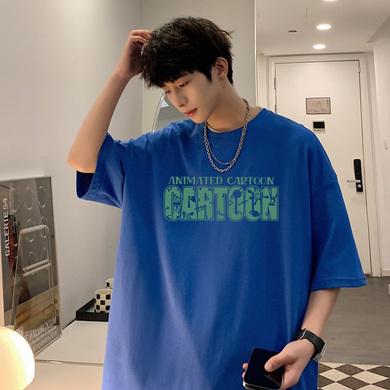 男士上衣短袖宽松半袖潮流大码圆领体恤XZ405-1-T22-P25，男装T恤，星座405-1