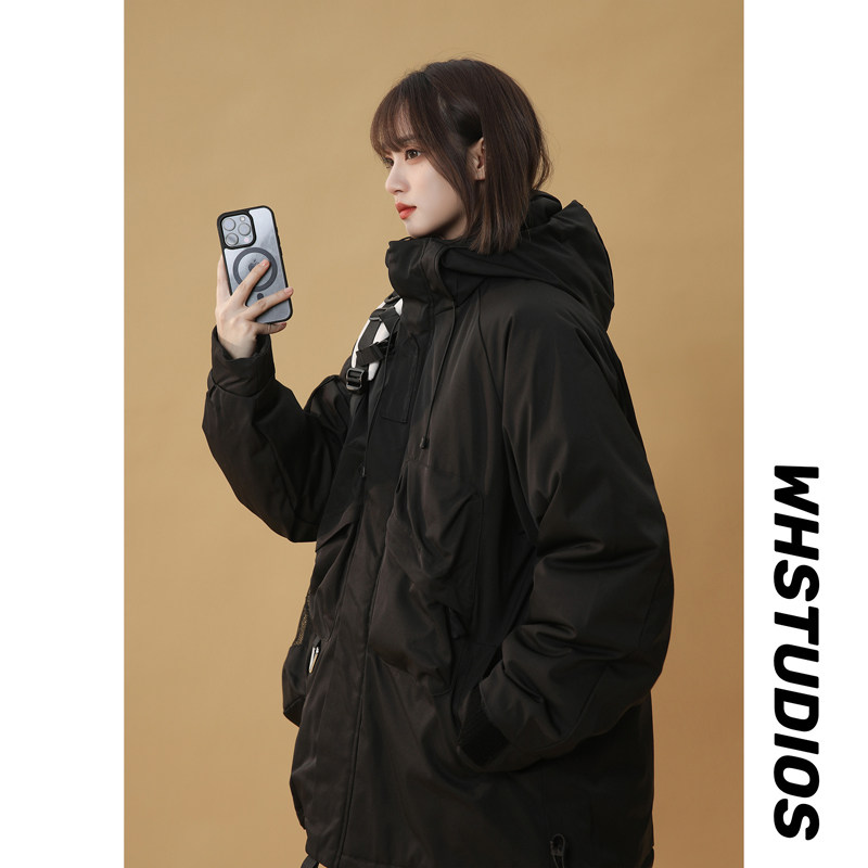 中性风冬季新品宽松工装棉服大码冲锋棉衣外套XZ405-1-Y66-P120,男装棉衣,星座405-1