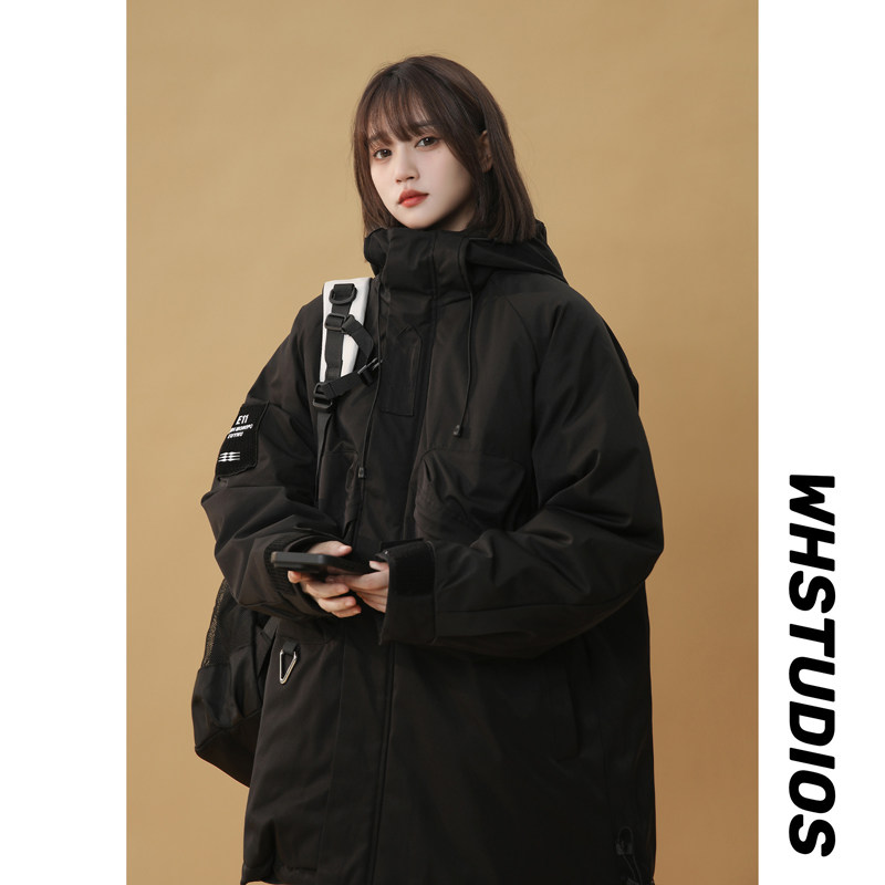 女装类目冬季潮流冲锋工装宽松连帽棉衣外套XZ405-1-Y66-P120,女装棉衣/棉服,星座405-1