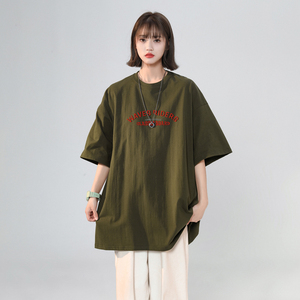 女装类目夏季女士t恤宽松半袖纯棉大码体恤XZ405-1-T13-P25图片