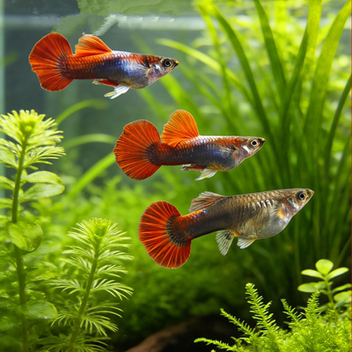 精品菊花帆褶扇巴西红扇孔雀鱼